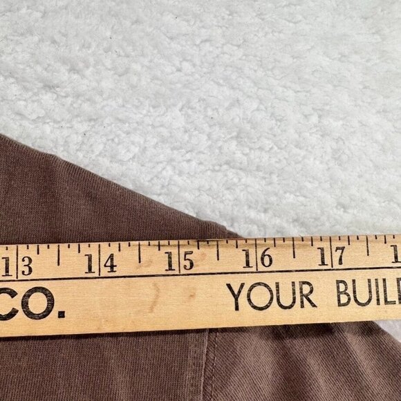 Life is Good Shirt Womens Size Medium Classic Fit Brown V Neck Beach Umbrella - Picture 6 of 8